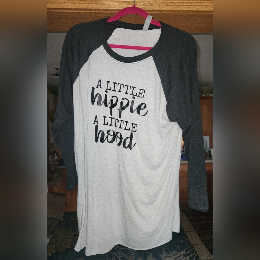 A Little Hippie A Little Hood LS tee ✌️🖤